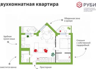 2-комнатная квартира на продажу, 53.7 м2, Архангельская область, проспект Ломоносова, 98
