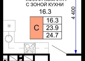 Продаю однокомнатную квартиру, 24.7 м2, Краснодар