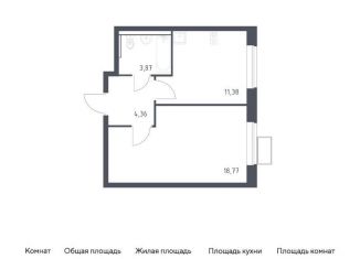 1-комнатная квартира на продажу, 38.4 м2, Московская область, жилой комплекс Егорово Парк, к3.2