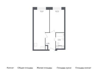 Продается двухкомнатная квартира, 36.4 м2, Москва, Пятницкое шоссе, 58, ЖК Перец
