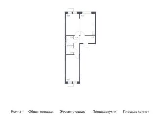 Продажа двухкомнатной квартиры, 57.3 м2, Московская область, жилой комплекс Квартал Ивакино, к3