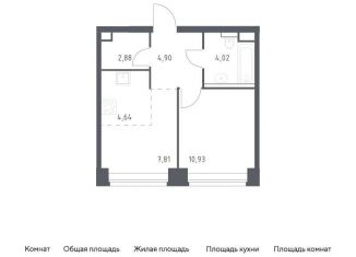 Продается 1-ком. квартира, 35.2 м2, Москва, жилой комплекс Нова, к1