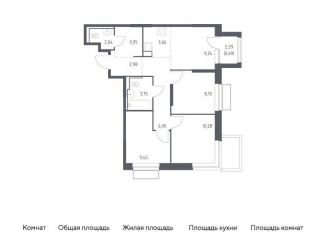 Продам четырехкомнатную квартиру, 61.7 м2, Московская область, жилой комплекс Долина Яузы, 3