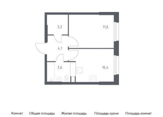 Продам однокомнатную квартиру, 32.9 м2, Москва, жилой комплекс Эко Бунино, 14.2