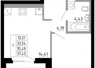 Продажа однокомнатной квартиры, 35.5 м2, Екатеринбург, Походная улица, 12