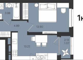 Продается 1-комнатная квартира, 37.1 м2, Пермь, улица Космонавта Беляева, 31, Индустриальный район