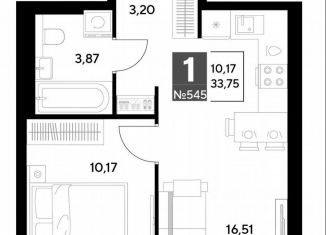 Продажа однокомнатной квартиры, 33.8 м2, Тула, Привокзальный территориальный округ, улица Болдина, 22