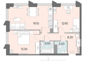 2-ком. квартира на продажу, 59.5 м2, Москва, метро Калужская, ЖК Обручева 30, к1