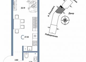 Продам квартиру студию, 27.4 м2, Новосибирск, метро Площадь Гарина-Михайловского