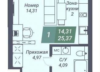 Продам квартиру студию, 25.4 м2, Новосибирск, Заельцовский район, Светлановская улица, 46/1