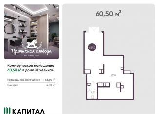 Сдаю в аренду помещение свободного назначения, 60.5 м2, Тула, Пряничная улица, 5