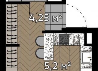 Квартира на продажу студия, 24.1 м2, Москва, улица Берзарина, 37, метро Щукинская