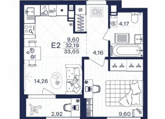 1-ком. квартира на продажу, 33.7 м2, Тула, Привокзальный территориальный округ