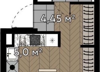 Квартира на продажу студия, 24.3 м2, Москва, улица Берзарина, 37, метро Щукинская