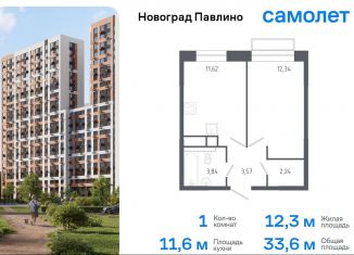 Продаю однокомнатную квартиру, 33.6 м2, Балашиха, жилой квартал Новоград Павлино, к6