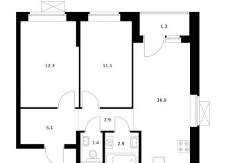 Продажа 2-комнатной квартиры, 53.9 м2, Екатеринбург, ЖК Космонавтов 11, 4.2, Железнодорожный район