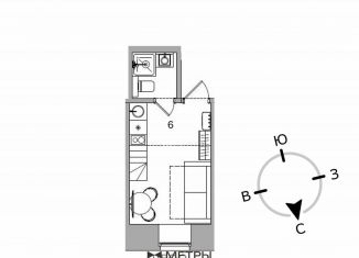 Продам квартиру студию, 15.7 м2, Москва, метро Кропоткинская, Пречистенский переулок, 22/4