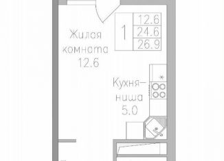 Продается однокомнатная квартира, 26.9 м2, Липецк