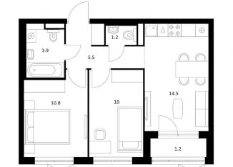 Продажа 2-ком. квартиры, 47.1 м2, Ярославская область