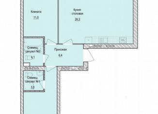 Продается 2-ком. квартира, 63.9 м2, село Первомайский, жилой комплекс Санвилл, 5