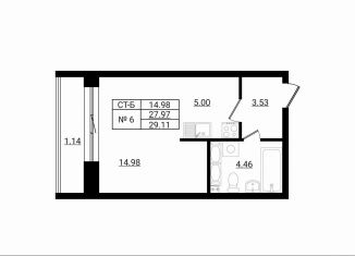Квартира на продажу студия, 29.1 м2, деревня Разбегаево