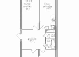 Трехкомнатная квартира на продажу, 95.7 м2, Липецкая область