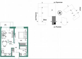 Продается двухкомнатная квартира, 39.4 м2, Тюмень, Краснооктябрьская улица, 10к1, Калининский округ