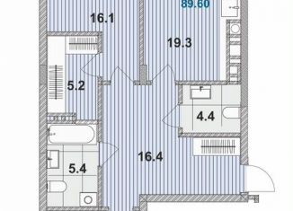 Продам двухкомнатную квартиру, 86.8 м2, Калининградская область, улица Гагарина, 87