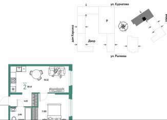 2-ком. квартира на продажу, 38.4 м2, Тюмень, Калининский округ