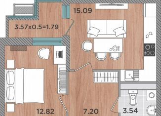 1-комнатная квартира на продажу, 40.4 м2, Краснодарский край