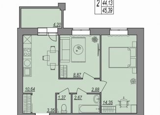 Продается 2-ком. квартира, 45.4 м2, Серов, Типографская улица, 83