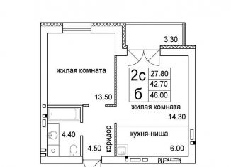 Продается 1-комнатная квартира, 46 м2, Новосибирск, улица Кирова, 342, метро Речной вокзал