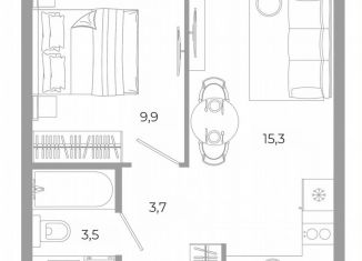 Продам 1-комнатную квартиру, 32.4 м2, Екатеринбург, улица Амундсена, 3, Ленинский район