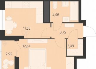 Продается 1-ком. квартира, 36.1 м2, Екатеринбург, метро Чкаловская, 17-й квартал, 7к1