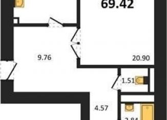 2-комнатная квартира на продажу, 69.4 м2, Воронеж