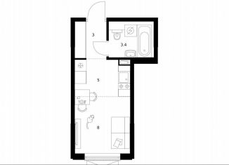 Продам квартиру студию, 19.4 м2, Москва, жилой комплекс Москворечье, 1.3, метро Каширская