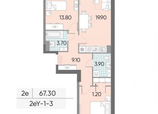 Продам 2-ком. квартиру, 67.3 м2, Москва, ЖК Обручева 30, к1, район Коньково