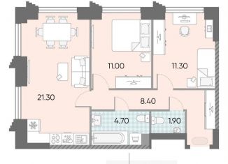 Продажа 2-ком. квартиры, 58.6 м2, Москва, метро Калужская, ЖК Обручева 30, к1