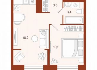 Продается 1-ком. квартира, 33.2 м2, Тюмень, улица Новаторов, 30