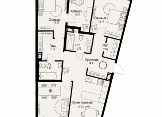 Продается 4-комнатная квартира, 97.8 м2, Санкт-Петербург, метро Петроградская