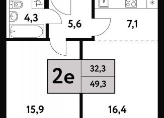 Продается 2-комнатная квартира, 48 м2, Москва, район Левобережный, Фестивальная улица, 15к4