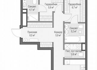 Продам 2-ком. квартиру, 91.6 м2, Москва, Пресненский район, Электрический переулок, 1с14