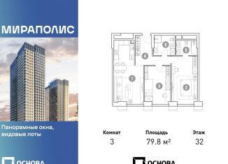 Продаю 3-комнатную квартиру, 79.8 м2, Москва, метро Свиблово