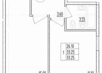 Продается 1-комнатная квартира, 33.3 м2, Санкт-Петербург, Школьная улица, 8, метро Старая Деревня