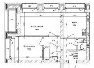 Продам двухкомнатную квартиру, 47 м2, Новосибирск, метро Площадь Гарина-Михайловского, Комсомольский проспект, 6