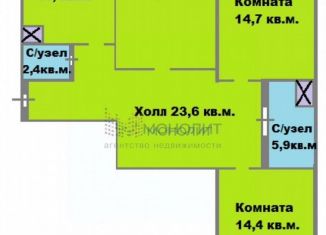 Продам 3-комнатную квартиру, 98.9 м2, Нижний Новгород, метро Горьковская, бульвар Академика Б.А. Королёва, 6