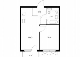 Продается однокомнатная квартира, 33.3 м2, городской посёлок Янино-1, ЖК Янинский Лес, жилой комплекс Янинский Лес, 6