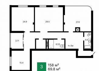 3-ком. квартира на продажу, 158 м2, Пенза, Московская улица, 4Б, Ленинский район