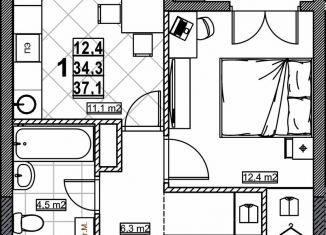 Продам 1-ком. квартиру, 37.1 м2, Нижний Новгород