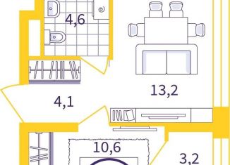 Продаю 1-ком. квартиру, 34 м2, Екатеринбург, Чкаловский район, улица Щербакова, 76